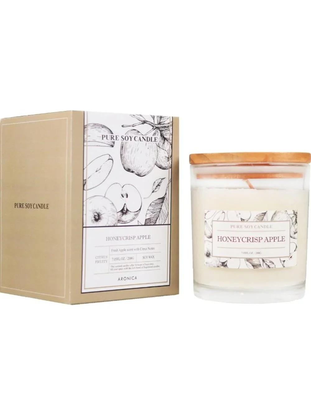 Non-Toxic Apple Scented Candles | Long Lasting Fruity Aroma | Clean Burning